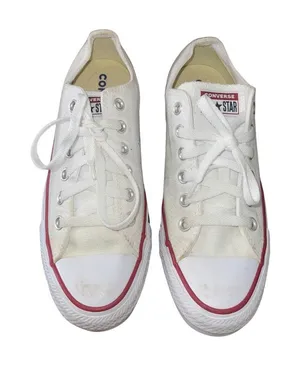 Converse Chuck Taylor All Star Low Top Sneakers Shoes White Canvas Women SZ 8 thumbnail 1