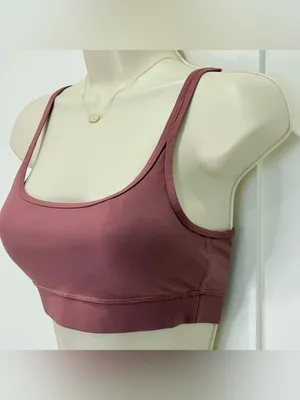 Vuori Mindset Sports Bra XS Cedar Mauve Strappy Workout Yoga Pilates Running thumbnail 7