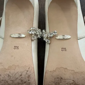 Badgley Mischka Esperanza Satin Crystal Embellished Heels Nude Size 8.5 thumbnail 5