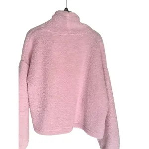 Levis Size XL Womens Pink Sherpa Fleece Pullover Jacket thumbnail 6