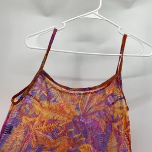 Vintage Solar sun through swimsuit cover up sheer orange pink Barbie 90s avant-g thumbnail 2