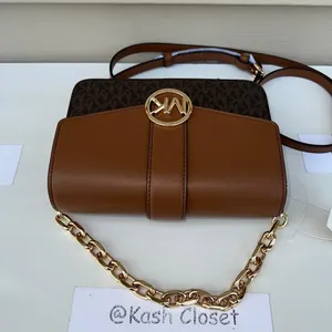 Michael Kors Brown Carmen Small Monogram Flap Crossbody thumbnail 7