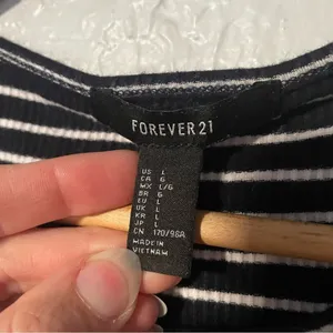 Forever 21 Navy and White Crop Peplum Nautical Tank size‎ Large Fishermancore thumbnail 4