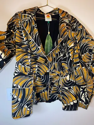 Farm Rio Toucan Spirals Blazer NWT Off White Tropical Print Jacket‎ S thumbnail 12