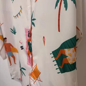 Tropical Print Long Sleeve Button Up Vacation Beach Shirt Sz XL thumbnail 2