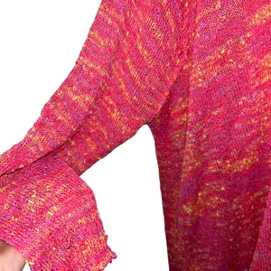 Easel Pink Confetti Knit Fringe Sweater size large thumbnail 2