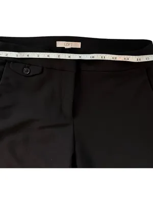LOFT Black Wide Leg Career Dress Pants Women’s 8P Petite High Rise Trouser thumbnail 4