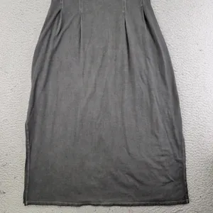 HOLDING HORSES Anthro Gray Tencel Cotton Maxi‎ Dress Short Sleeve Side Slits XS thumbnail 9