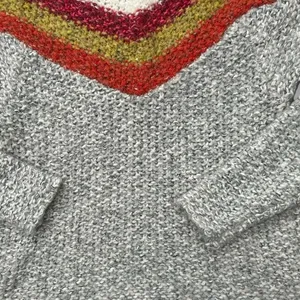 Free People Turn Around Chunky Knit Tunic Sweater Orange Ivory XS Boho Cozycore thumbnail 11