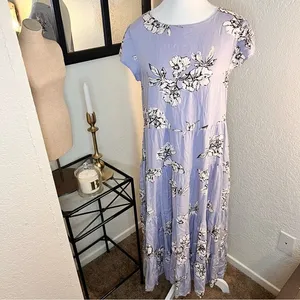 Free People Purple Rita Floral Tiered‎ Midi Dress Size Small thumbnail 4