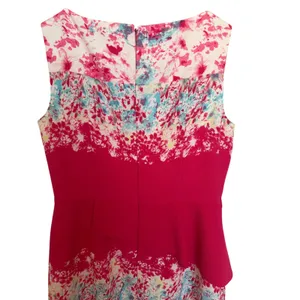 Antonio Melani Peplum Sleeveless Shift Dress Size 10 Pink White Floral Lined thumbnail 7