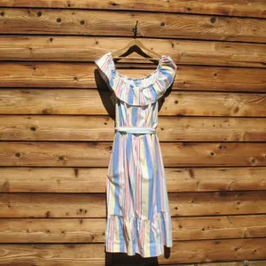 NWOT Draper James RSVP Striped Off the Shoulder Midi Dress thumbnail 5