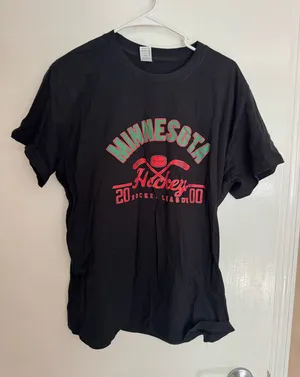 Minnesota Wild T shirt Black Size XL thumbnail 1