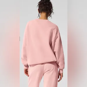 ALO Yoga NWT Accolade Crew Neck Pullover Sweatshirt Pink Quartz Size S SOLD OUT thumbnail 2