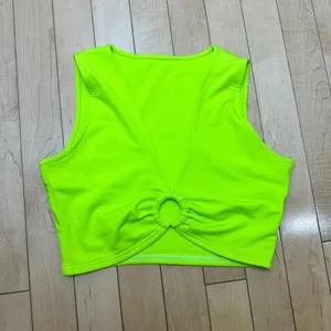 AEVZIV Sexy Crop Tops Sleeveless Deep V Neck Workout Tops Plunge Ring - small thumbnail 4
