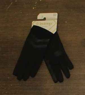 NWT Isotoner Signature Womens Rib-Knit Fleece-Lined Gloves 515M2 Black L/XL thumbnail 1