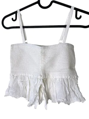 LIMIED EDITION Aritzia Wilfred Dareau Camisole La Bohème Smocked Ruffle crop XXS thumbnail 3