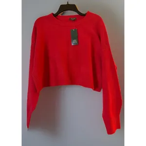 Wild Fable Cropped Lightweight Crewneck Pullover Sweater Red Women’s M New thumbnail 2