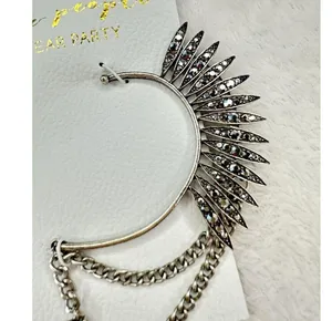 NEW Free People Birds Of A Feather Cocktail Earring Ear Party Cuff Sparkle Retro thumbnail 2
