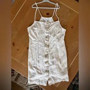 Topshop linen Beige Button-Front Dress thumbnail 2