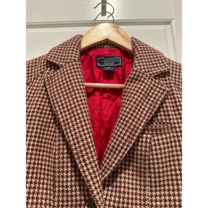 American‎ Eagle Houndstooth Wool Cropped Blazer Jacket Y2K Academia Preppy thumbnail 5