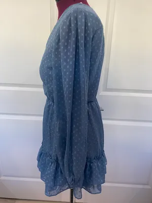 NWT B Smart Blue Long Sleeve Dress Size 9 thumbnail 4