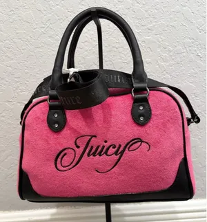 Juicy Couture Raising Star Bowler Bag Satchel New with Tags Pink Black thumbnail 1