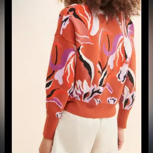 Maeve Rust Floral Sweatshirt Women’s Boat neck Pullover Size Medium thumbnail 5