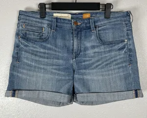 Pilcro and the Letterpress Anthropologie Denim Roll Up Stet Jean Shorts Size 30 thumbnail 1