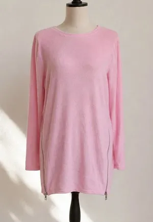 Soft Pink Long Sleeve Nightgown Women's Size Small Cozy Sleepwear Lounge Dress thumbnail 1