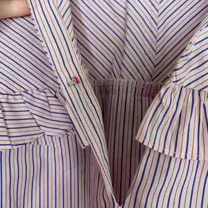 Sandro Striped Ruffled Cotton Rose Shirt Midi Dress Womens 2 thumbnail 8