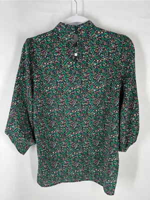 AX Paris Floral High Neck‎ Balloon Sleeve Blouse Size 6 NWT thumbnail 6