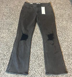 VIGOSS Stevie Crop Straight Jeans Dark Wash‎ Distressed Flair Size 27 thumbnail 1