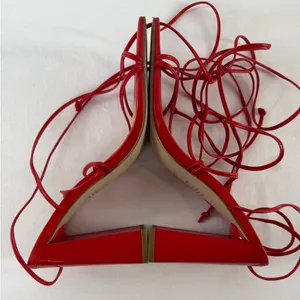 Steve Madden Leverage Wrap Tie Heels in‎ Red Size 9 thumbnail 6