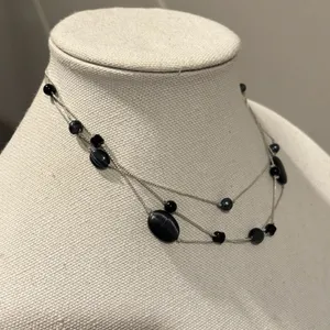 White House Black Market 18" Multi-Strand Black Bead Necklace thumbnail 7