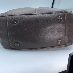 Lands’ End brown pebbled leather satchel. thumbnail 6