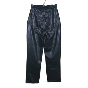 Abercrombie Curve Love Faux Leather Ankle Straight Pants Size 23 (000) Black thumbnail 3