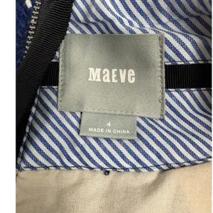 Maeve Anthropologie Blue Grid‎ Wool Blend Mini Skirt Size 4 Windowpane A-Line thumbnail 6