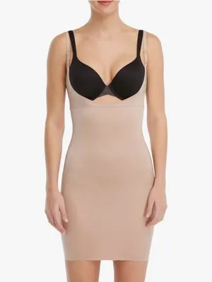 SPANX Open Bust Full Slip Dress Shapewear Adjustable Straps Stretch Nude Medium thumbnail 5