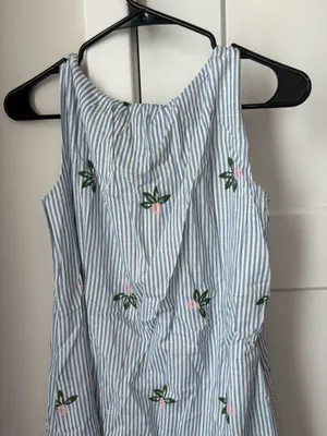 Tulip B Blue And White Striped Floral Dress Size Small New thumbnail 8