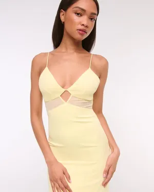 Abercrombie Tie-Back Sheer Slip Midi Dress thumbnail 4