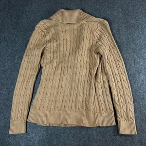 Lauren Ralph Lauren Camel Cable Knit Buckle Cardigan Sweater NWT Medium Designer thumbnail 2