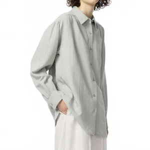 Uniqlo Linen Blend Oversized Shirt Button Up Off White NWT XS thumbnail 4