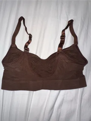 SKIMS Brown Seamless Scoop Bralette thumbnail 3