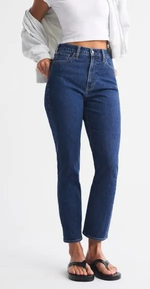 ABERCROMBIE & FITCH Curve Love The Ankle Straight Ultra High Rise Jeans thumbnail 1
