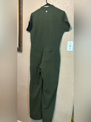 Healix Nova Scrubs Jumpsuit Olive Utility Jumpsuit - Women's Short Sleeve xs thumbnail 8