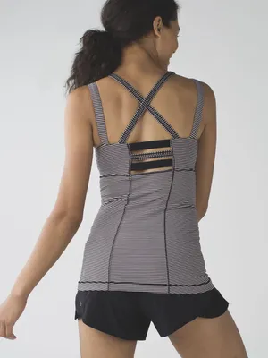 Lululemon Happy Strappy Tank Stripped yoga Pilates training activewear outdoor thumbnail 2