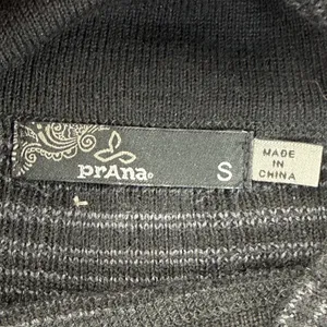 prAna Women Black Gray Striped Wool‎ Blend Funnel Neck Sweater Dress Small thumbnail 2