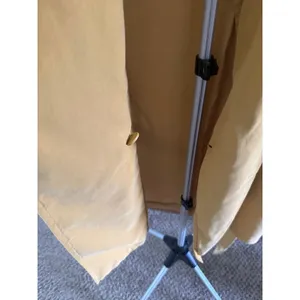 Express Women's mustard yellow self waist tie thin trench‎ coat size medium thumbnail 5