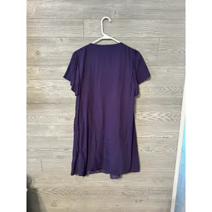 Savanna Jane Shift Dress‎ Womens Size Small Purple Boho Embroidered V Neck thumbnail 9